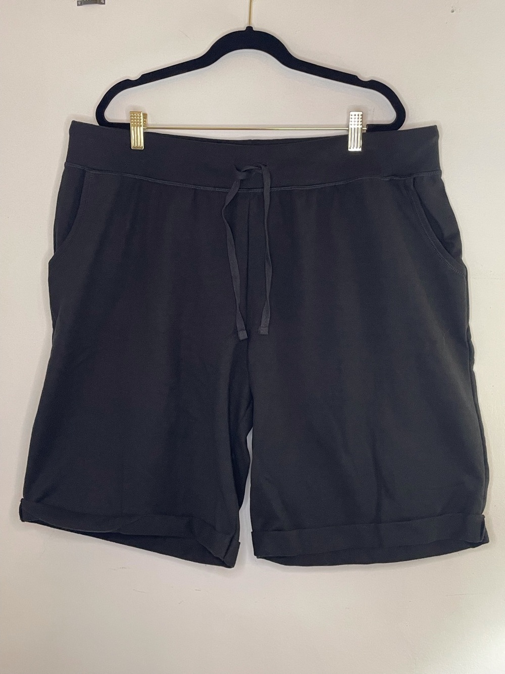 Hanes French Terry Bermuda Shorts Size 2XL Black
